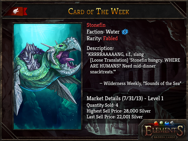 ElementsCCG's tweet photo. Stonefin has not been confirmed to use ships as toothpicks; but you can retweet this for a chance to win one anyway! http://t.co/IVZRdYBuku