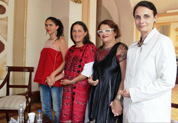 El presidium de 'Las cartas de Frida". Catalina Pereda, Marcela Rodríguez, Clarissa Malheiros y Jesusa Rodríguez.