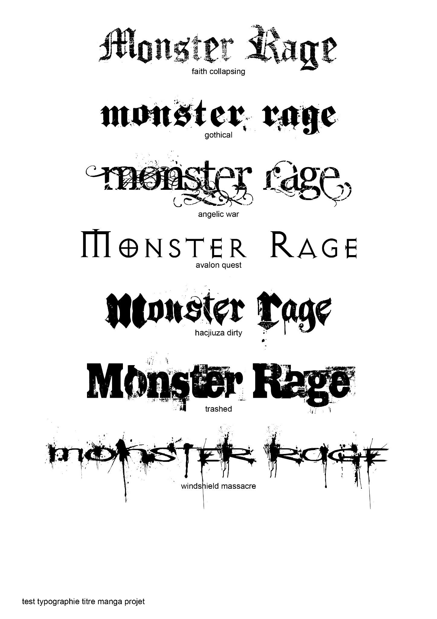 Test typographie Monster Rage