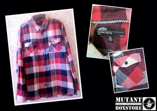 VANS red classic flannel shirt | size XL | IDR.235rb | after wash | original sample factory | made in chinna.