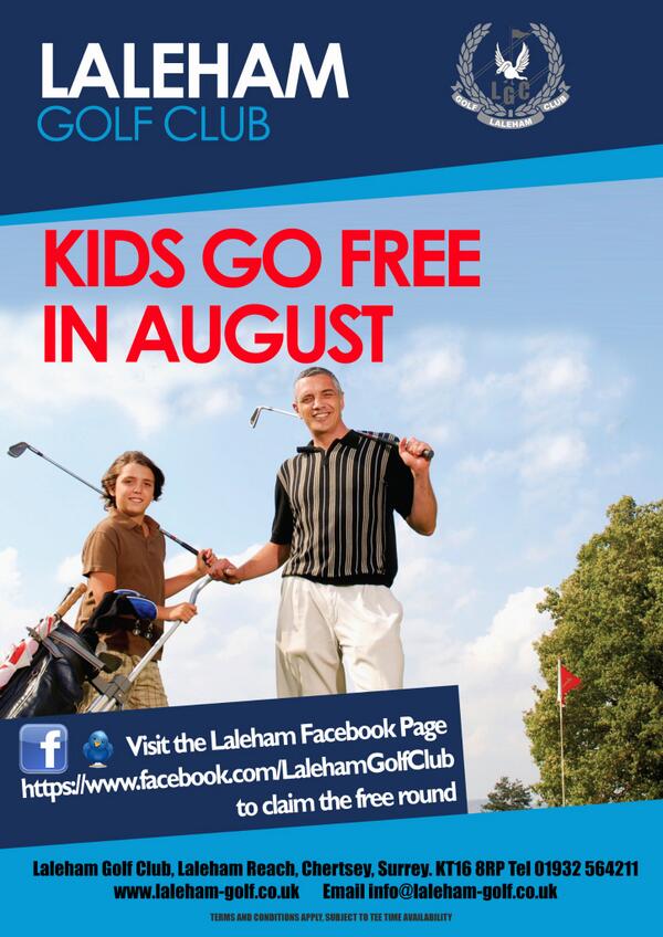 LalehamGolfClub's tweet photo. Kids play Golf for FREE in August - claim the offer on facebook - https://t.co/Ztb2yXzmcA http://t.co/oOk2TFWwUz