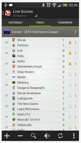 uefa champions league flash scores