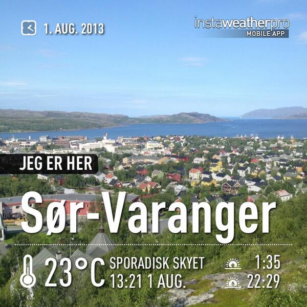 krisnamu1's tweet photo. #instaweatherpro app http://t.co/1ZUA0KbnnQ #weather now in #Sør-Varanger #wx http://t.co/048N1z07Yl