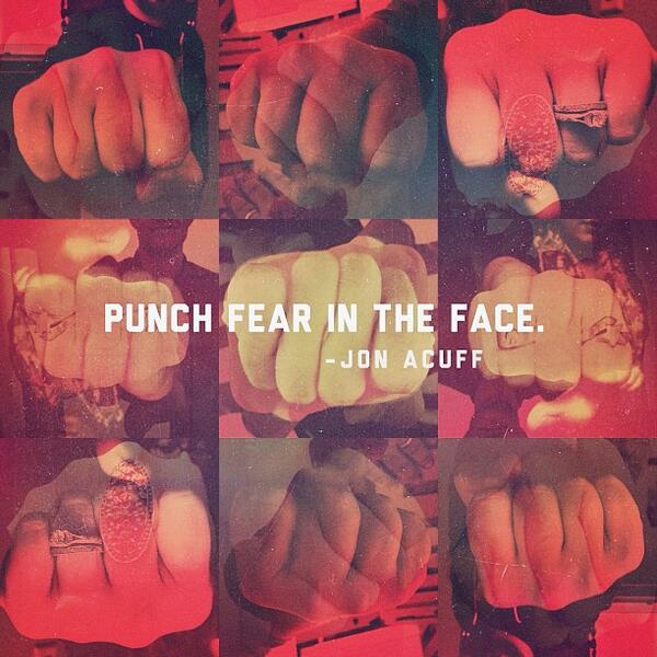 echoconference's tweet image. Punch fear in the face. #echo13, art by @joecavazos