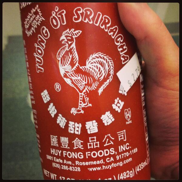 bluestone_cincy's tweet photo. Realized our fridge was missing an important condiment. This oversight has been corrected. #srirachalove http://t.co/l1BRwHJwQS