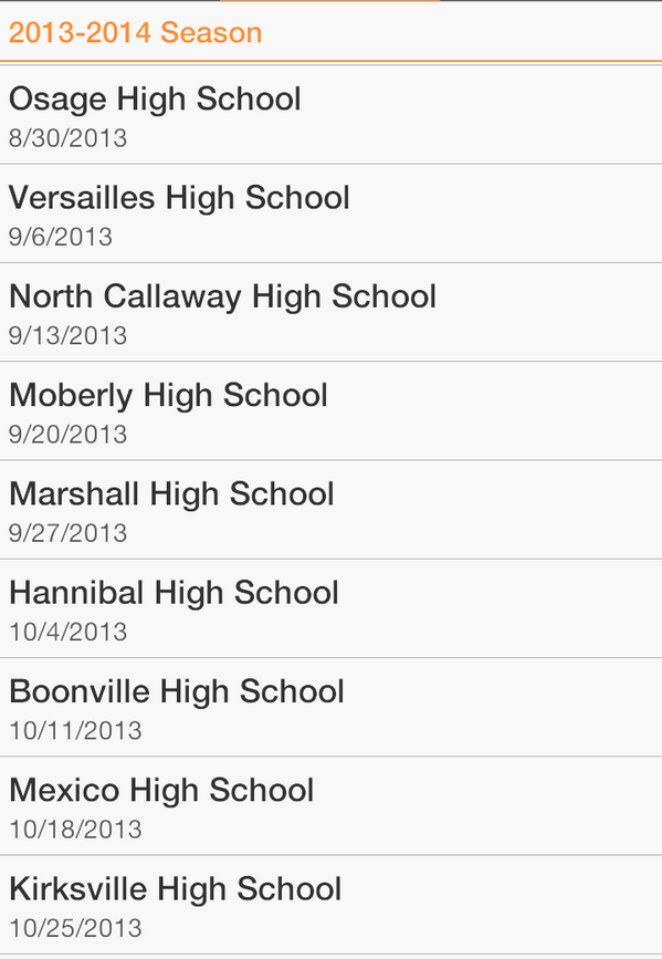 HORNETS 2013 SCHEDULE.