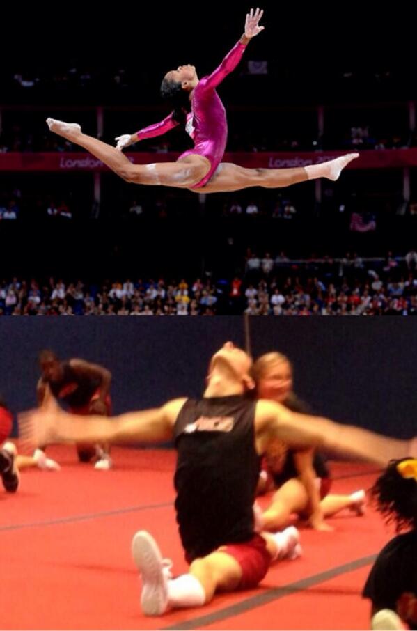 caro_manning's tweet photo. I made this collage of @brc_acewarriors &amp; @Gabby_Douglas 
DO YOU SEE THE RESEMBLANCE? HAHAHAHAHA http://t.co/TRG10oxncS