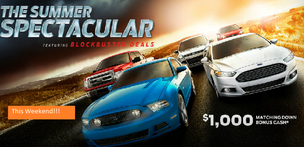 EgolfFord's tweet photo. The Summer Spectacular sales event has begun! Stop by our dealership this weekend for Blockbuster deals! http://t.co/YIVxiT72w6