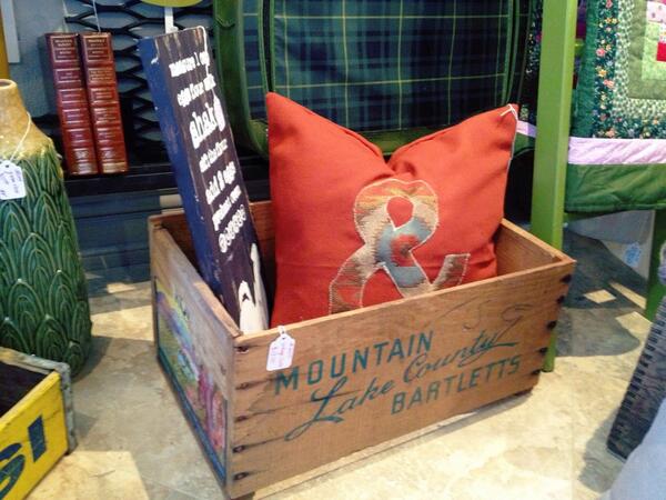 linenandflax's tweet photo. New today: vintage crate &amp; handmade ampersand pillow. http://t.co/bbANWMGWSi