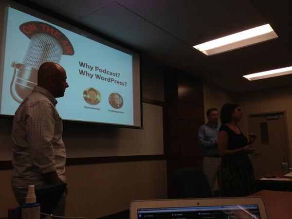 dimensionmedia's tweet photo. Great talk now on Podcasting and WordPress @Jaredeasley @ralphquintero #wpmia http://t.co/3eOPImuqcd