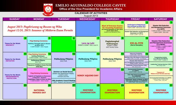 EACCAVITE's tweet photo. August Calendar of Activities: EAC Cavite http://t.co/4PZKZodGt5