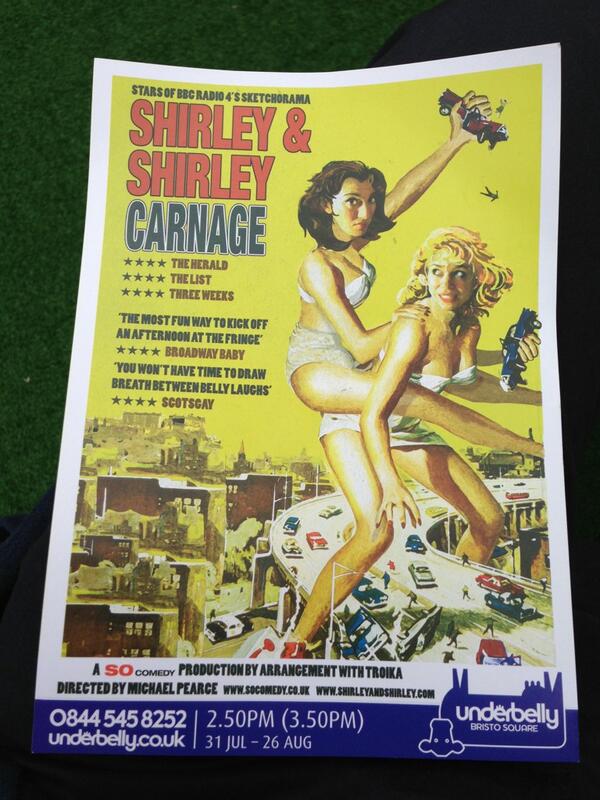First show at #EdFringe <a href="/ShirlandShirl/">Shirley & Shirley</a> excellent. Everyone rush and see them.