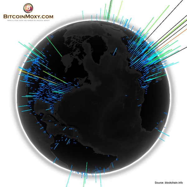 Discover how the world is connected to #Bitcoin! Image shows connected nodes as of Aug 1st. China on the rise!