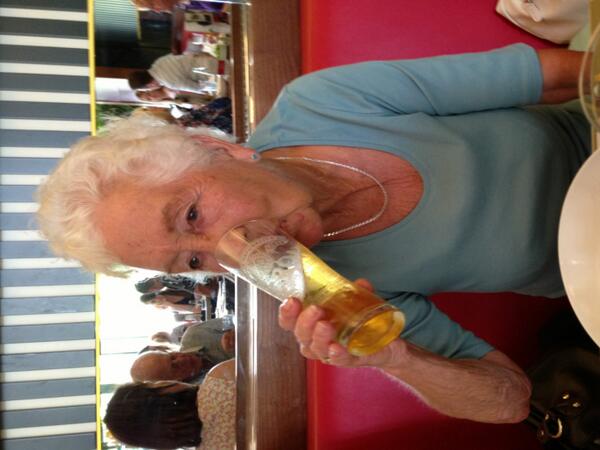 EmilyRidg's tweet photo. Day off spent having a well deserved summer beverage &amp; #strada food That's how it's done!! Go grandma!! #STRADASUMMER http://t.co/qrO2eJT4Pt