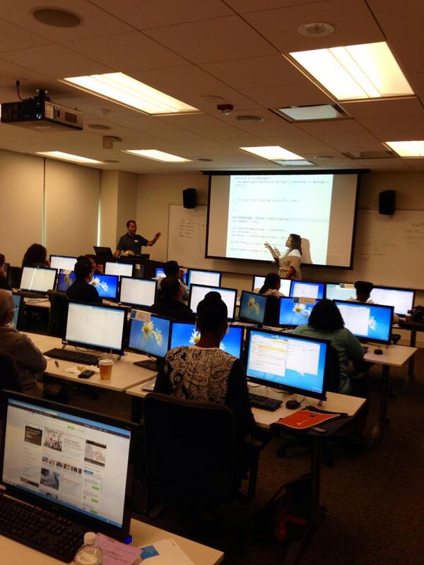 marlingwilliams's tweet image. Sister Coders are writing their first line of code using #JavaScript.  Amazing energy &amp;amp; ah-ha moments! #sisterscode