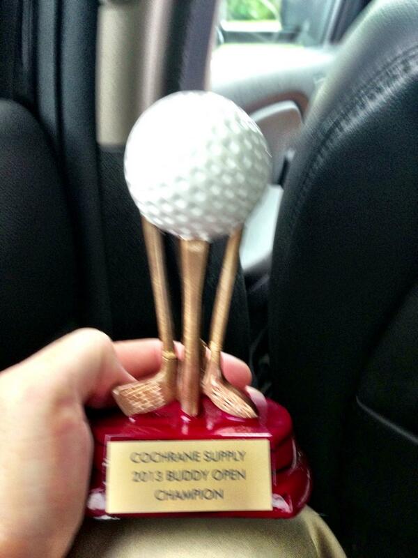 ckeefer18's tweet image. @RoosterJB and I won the golf outing today with JE Johnson at -13 under! #firstgolfwin #lookouttiger