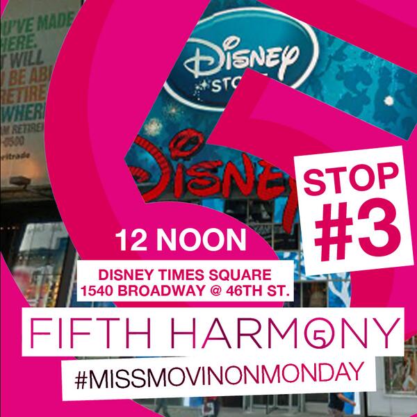 FifthHarmony's tweet image. A dream is a wiiish your heart maaakes &amp;lt;3 Be at Disney Store in Times Square for stop 3 at noon!! #MissMovinOnMonday