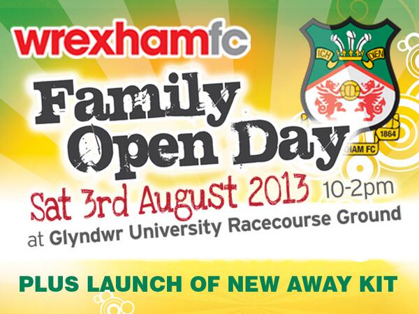 Wrexham_AFC's tweet photo. It's the annual Open Day at the Racecourse today (10-2) - meet the players, plus much more: http://t.co/ztu9xyfK1I - http://t.co/zdNx72kwT2