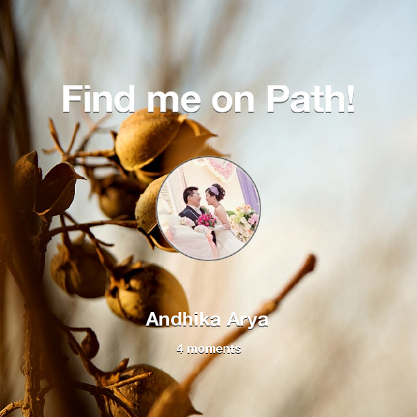 aryamulya's tweet photo. Find me on #Path now! Go to: http://t.co/jUPRV6XsRb! #thepersonalnetwork http://t.co/1yGdCQ5yCI