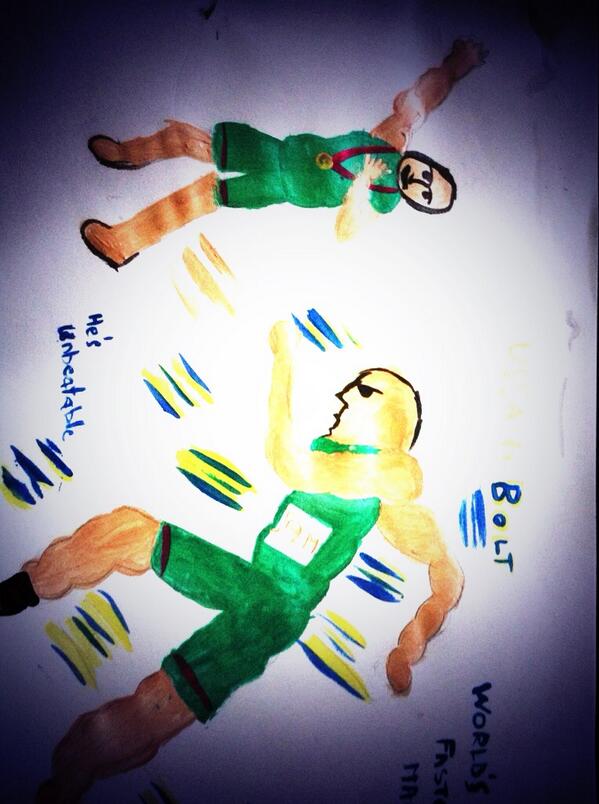 sahirshiek's tweet photo. @usainbolt I painted this picture...pls..RT #boltforever #Unbeatable a http://t.co/o9m3R0lGFE