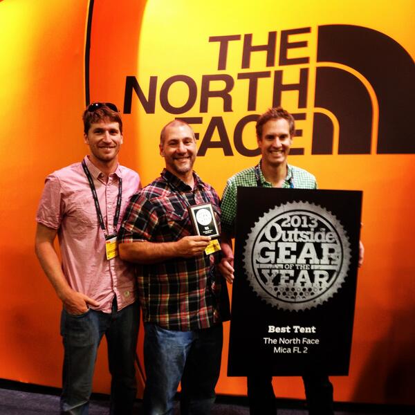 moultonsam's tweet photo. You makka a nice tent, we give you an award. @outsidemagazine @thenorthface #orshow http://t.co/t8E3zmj1t7