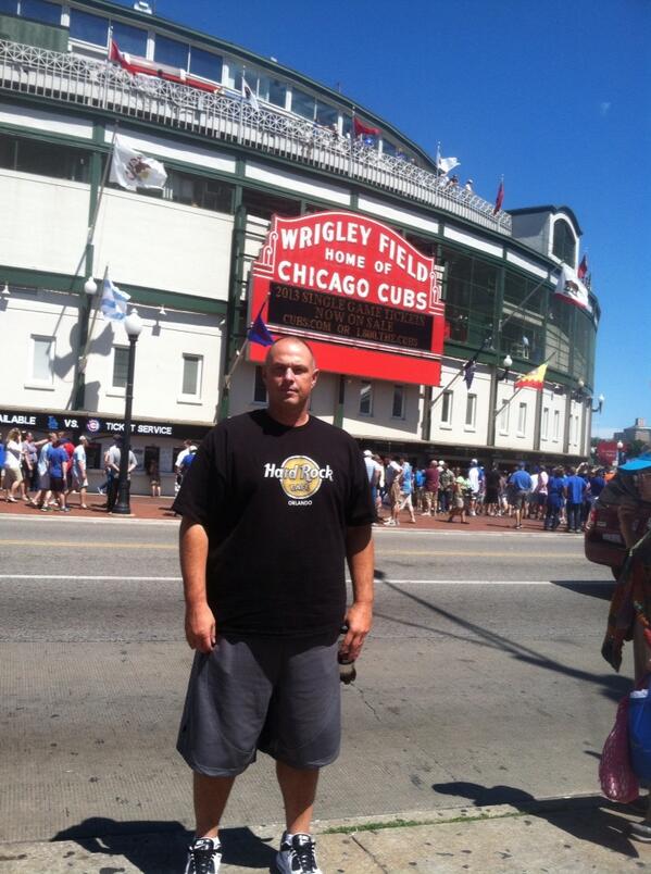 At cubs game today to watch Puig and the dodgers.