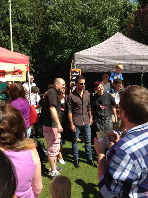 Firedupfeasts's tweet photo. Celebrity shots again!! Gino wanting his photo with us!! @BigBiteFoodFest http://t.co/ieqtwokGtE