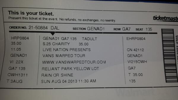 LislGunter's tweet image. #WarpedTour2013 @OfficialBVB  what time do y'all play tomorrow??