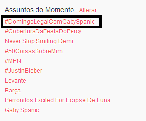 BabadoSpanic_RJ's tweet photo. Primeiro lugar nos trend's #DomingoLegalComGabySpanic @AgenciaMega @Domingo_Legal @gabyspanic http://t.co/Dn1RhrKrKz