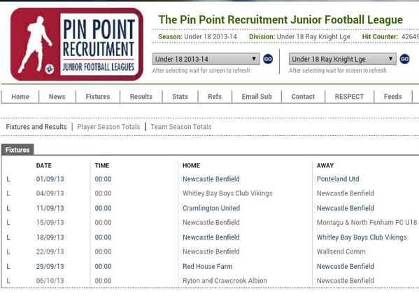 First few fixtures of the season for the under 18's...