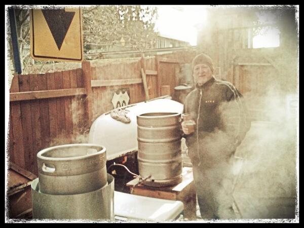 Kevin, head brewer, doing what he knows best. Nostalgia.