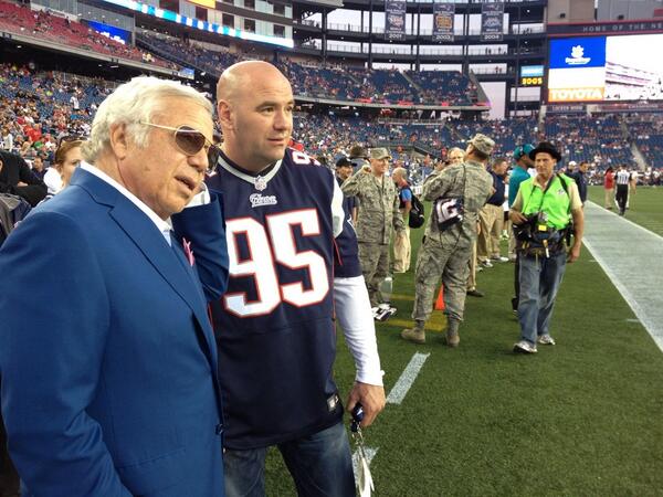 danawhite's tweet image. Me and Mr Kraft coming up with the game plan for 2 night :) @Patriots vs Tampa Bay!!!!