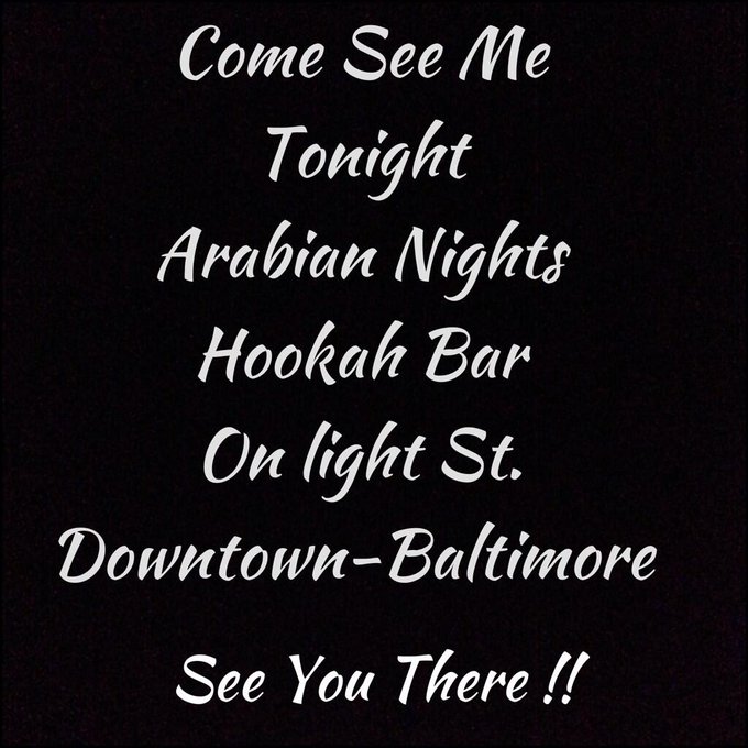 Come See Me Tonight At Arabian Nights Hookah Bar on Light Street. Downtown Baltimore #lilproblem #TeamLp<a href="/tag/teamlp"class="tags"><span>#teamlp</span></a><a href="/tag/lilproblem"class="tags"><span>#lilproblem</span></a>