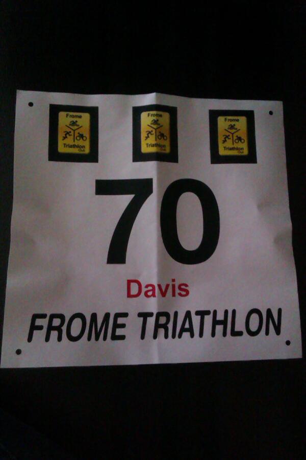 gingdavis77's tweet photo. Nice touch to have my surname on my number. Thanks @FromeTri2013 Proud to be part of this inaugural event. #Frome http://t.co/tEWqIPZjcf