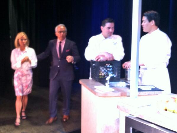 gzchef's tweet photo. Walking through #MusicBox demo w @sissybigg Chef Wes Holt &amp; @ChefHaugen #LambsAC http://t.co/PgK0Lcd2l1