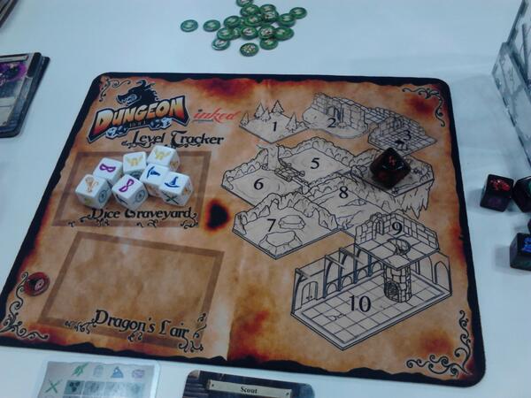 Crowesq's tweet image. Demo of #DungeonRoll. Fun. $15. Might come back for it. Aisle 400. #GenCon
