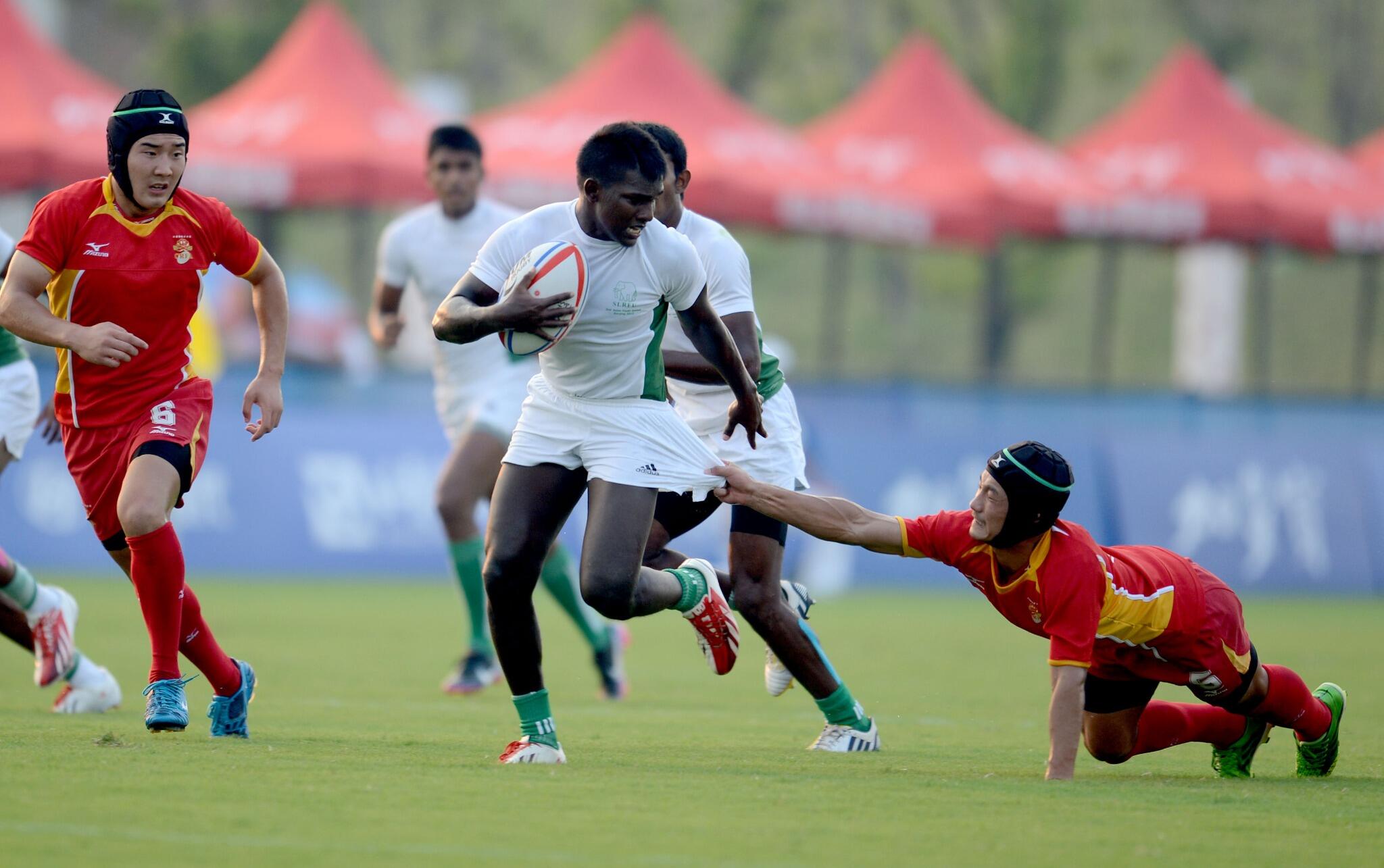 Sri Lanka U18 team in Asian Youth Games Rugby Quater finals