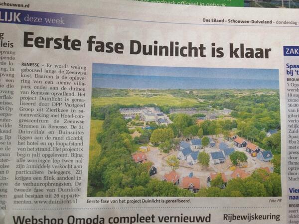 Bekijk hier een leuk artikel in 'ons eiland' #duinlicht #Renesse #dezeeuwsestromen