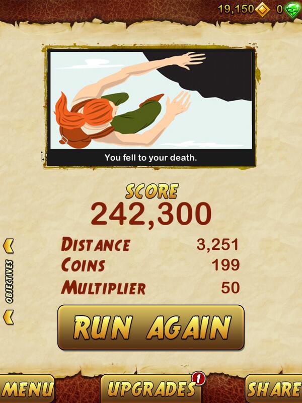 umchris2000's tweet photo. I got 242300 points while escaping from a Giant Demon Monkey. Beat that! http://t.co/27ojlsvfqg http://t.co/WCgXtPK4Jx