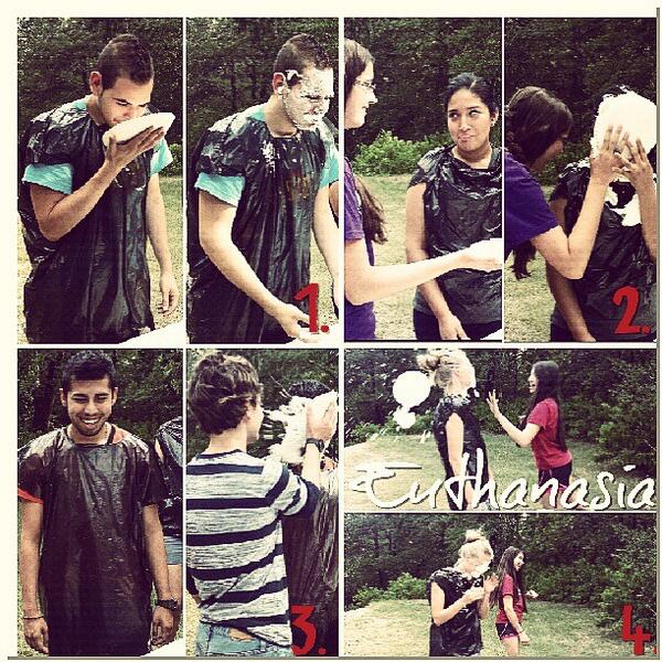 TRTLStudents's tweet photo. Looking back on #CampREveAL and remembering fun times like this! #pieinface #euthanasia #txprolife http://t.co/RHB9BoKer6