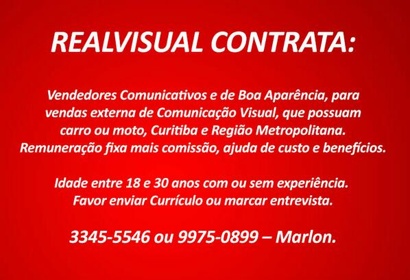 real_visual's tweet photo. REALVISUAL CONTRATA: http://t.co/SsutOpxDLc