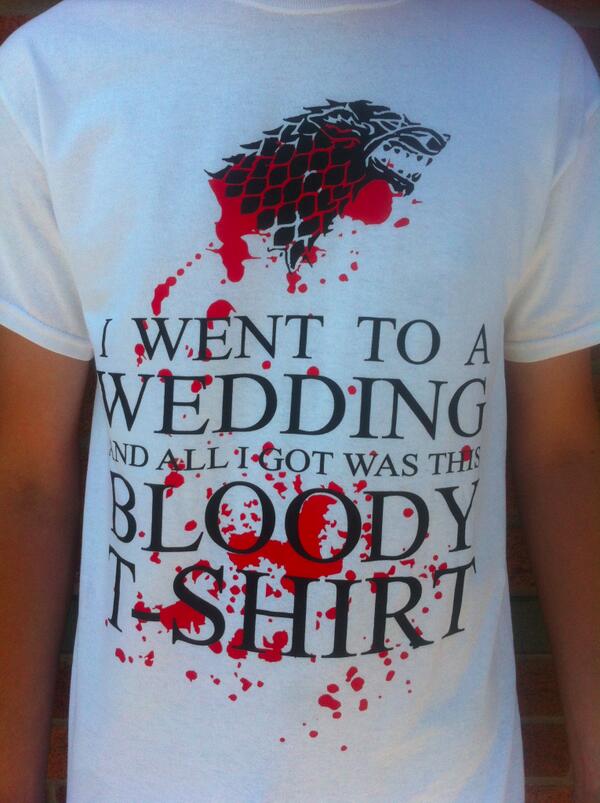 ExploreWesteros's tweet photo. Red Wedding T-Shirt +Booksets GIVEAWAY! 6 Days left! http://t.co/NxM26Dw9Km 
#GameofThrones #GoT #RedWedding http://t.co/yiFZ5G9kPP