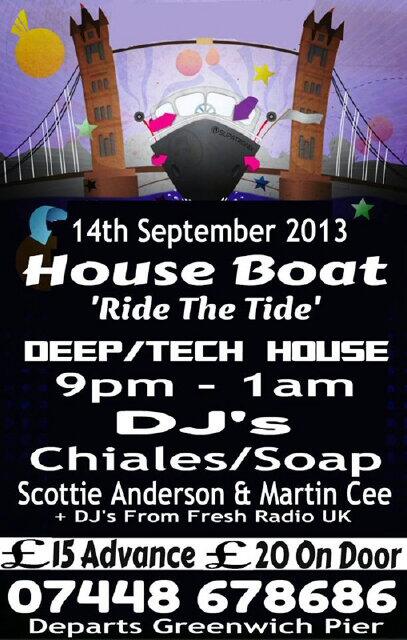 Contact me for tickets #RT #DEEPHOUSE #BOATPARY @HouseBoatLondon