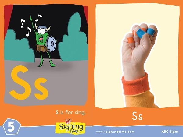 ElephantCatSign's tweet image. Sign for the week is the letter "S". Make a fist and put your thumb in front. ABC Signs Vol 5 leapingbrain.com/modshop/?shop=…