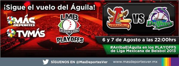Recuerden que a las 22:00 hrs podrás ver en nuestra señal el juego entre <a href="/RojosdelAguila/">Rojos del Águila</a> y #Delfines @MasDeportesVer