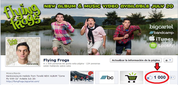 flyingfrogsband's tweet photo. Avui és un dia especial per nosaltres! Hem arribat als 1000 m'agrada a la nostre pàgina de facebook, és increhible. . http://t.co/XWGsQDMbWs