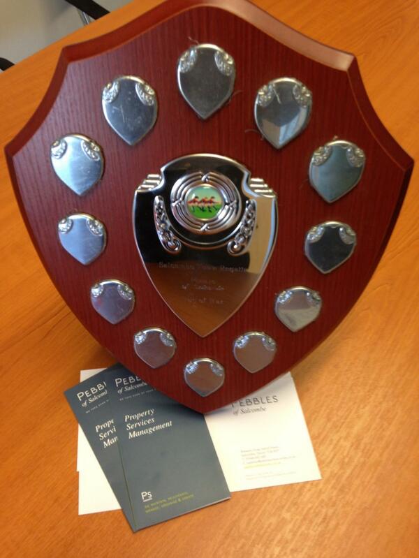 This beauty is awaiting the winning teams name for Pebbles of Salcombe's #Regatta Tug o' War shield, this Sunday!