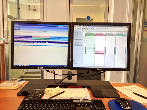 As if one screen wasn't enough! #work #intimidating