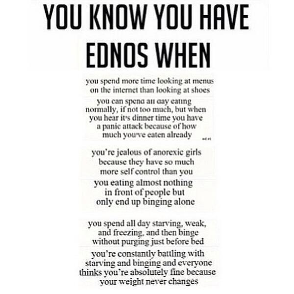 Chanelskinny's tweet photo. You know you're #ednos when.... http://t.co/6PBVFS65Em