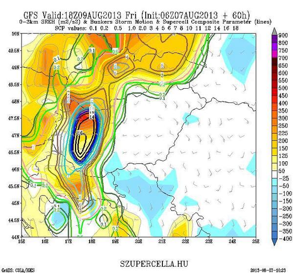 reprocesszor's tweet image. Azta! Ha beválik ez a GFS futás, szép kis apokalipszis lesz a Dunántúlon pénteken! :D #hidegfront